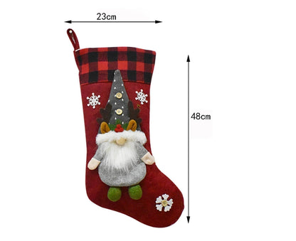 Xmas Stocking Knitted Hat babies Bag-Grey V1263-JX-812