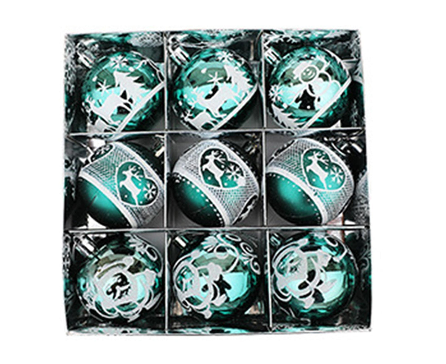 Xmas Ball Pendant Painted Balls-Green V1263-JX-813