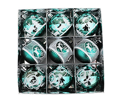 Xmas Ball Pendant Painted Balls-Green V1263-JX-813