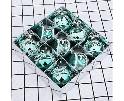Xmas Ball Pendant Painted Balls-Green V1263-JX-813