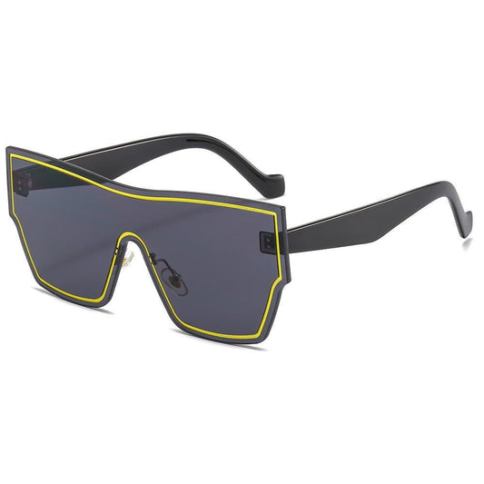 New Fashion One-piece Sunglasses Women Classic Big Frame Retro Punk Style Glasses Men's Sunscreen Eyeglasses V1263-JX-822