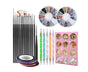 1Set Nail Art Set Exquisite Sturdy Plastic Professional Nail Polishing Tool for Home-Black V1263-JX-826