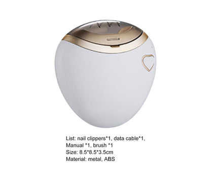 Nail Cutter Labor-saving Low Noise Electric Fingernail Clipper-White V1263-JX-827