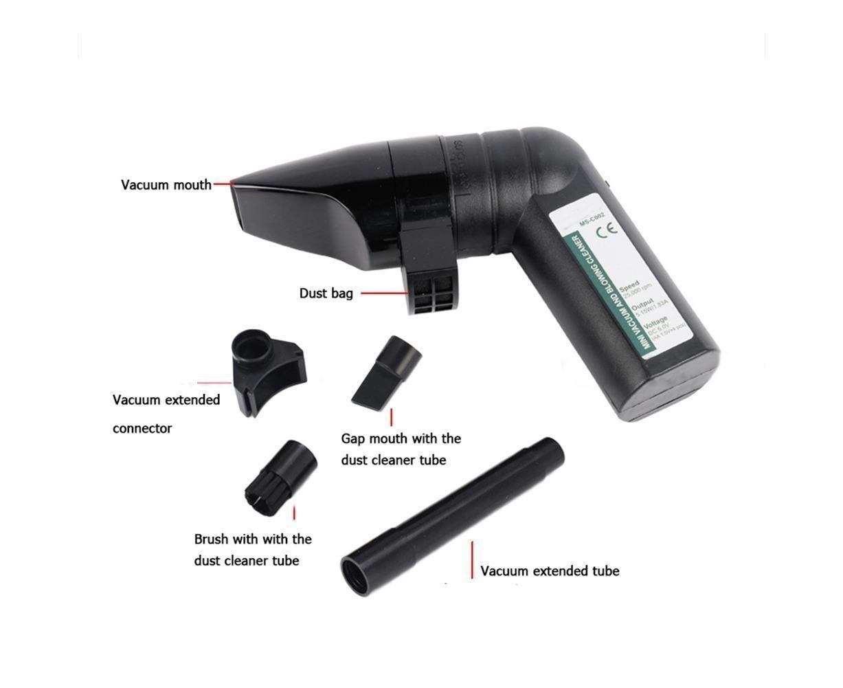 25000rpm Mini Blower Vacuum Cleaner Cleaning Tool for PC Keyboard Laptop Printer - Black V1263-JX-836