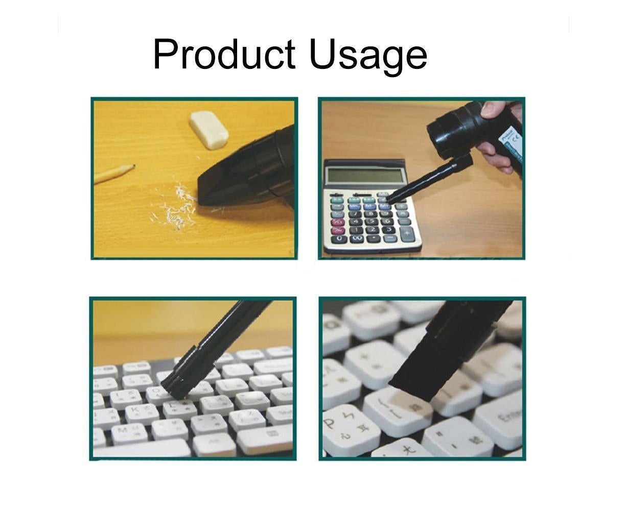 25000rpm Mini Blower Vacuum Cleaner Cleaning Tool for PC Keyboard Laptop Printer - Black V1263-JX-836