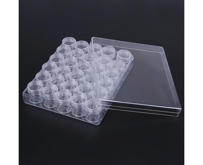 30 Jars Plastic Transparent Nail Art Rhinestone Storage Box Jewelry Organizer V1263-JX-840