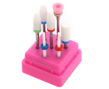 Ceramic Steel Alloy Grinding Dead Skin Removal Nail Art Drill Bit Brush Set-3# V1263-JX-844