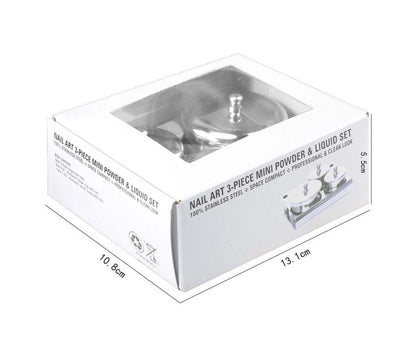 3Pcs Manicure Liquid Cup Acrylic Powder Organizer Tray with Nail Brush Holder V1263-JX-845