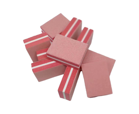 50Pcs / Bag Nail File Mini Multi-function Sponge Manicure Tools Buffer Blocks for Nail-Darkpink V1263-JX-848