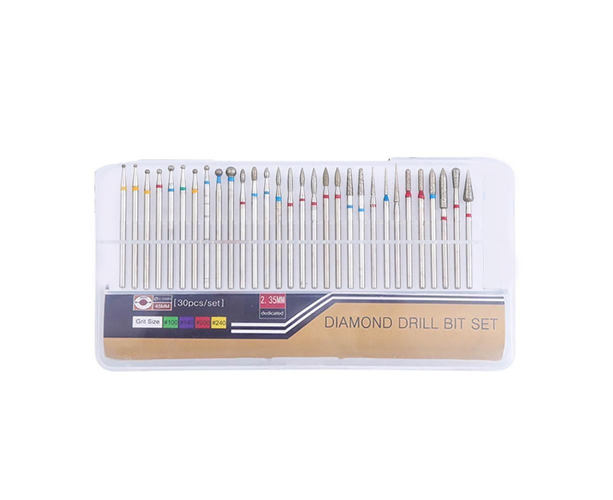 30Pcs Tungsten Steel Nail Drill Bits Manicure Pedicure Gel Polish Removal Tool-A V1263-JX-851