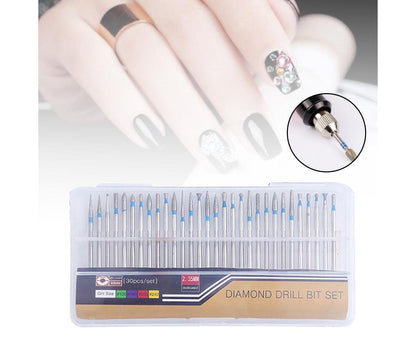 30Pcs Tungsten Steel Nail Drill Bits Manicure Pedicure Gel Polish Removal Tool-A V1263-JX-851