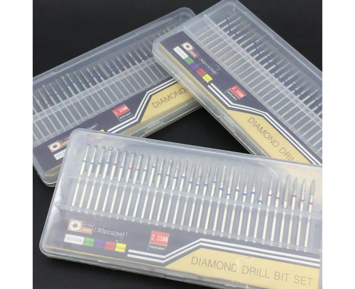 30Pcs Tungsten Steel Nail Drill Bits Manicure Pedicure Gel Polish Removal Tool-A V1263-JX-851