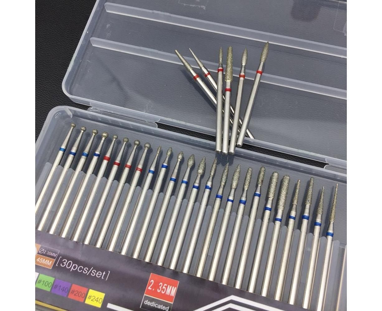 30Pcs Tungsten Steel Nail Drill Bits Manicure Pedicure Gel Polish Removal Tool-A V1263-JX-851