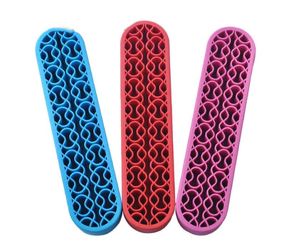 Silicone Nail Pen Holder Makeup Brush Display Stand Storage Case Desk Organizer-Pink V1263-JX-853