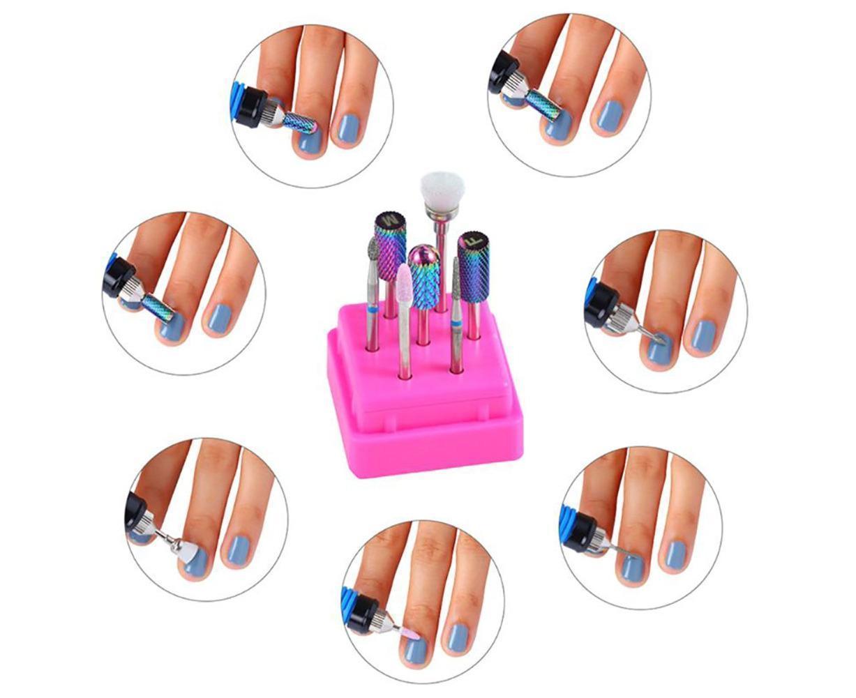 7Pcs Tungsten Steel Ceramics Remove Gel Polish Manicure Pedicure Nail Drill Bits-2# V1263-JX-855