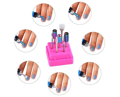 7Pcs Tungsten Steel Ceramics Remove Gel Polish Manicure Pedicure Nail Drill Bits-2# V1263-JX-855