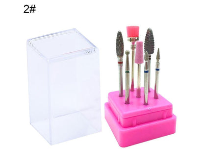 7Pcs Tungsten Steel Ceramics Remove Gel Polish Manicure Pedicure Nail Drill Bits-2# V1263-JX-855
