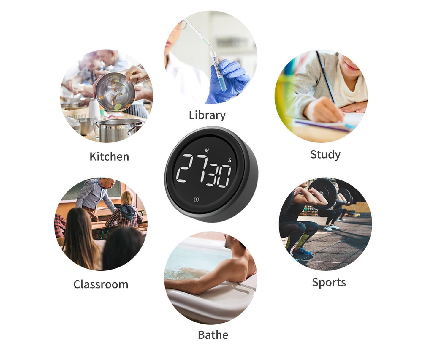 Kitchen Timer - Digital Countdown - Loud Alarm V1263-JX-856