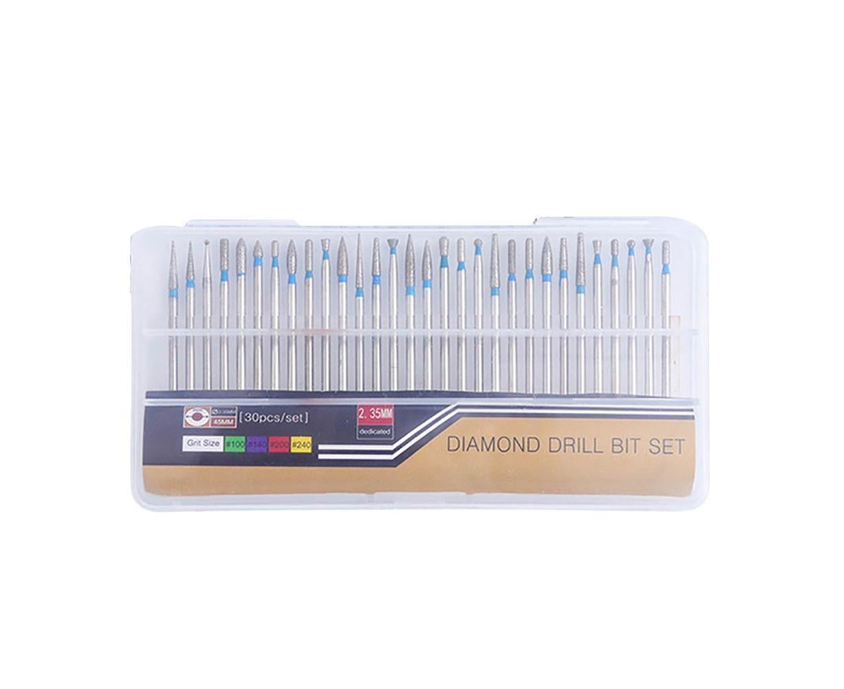 30Pcs Tungsten Steel Nail Drill Bits Manicure Pedicure Gel Polish Removal Tool-C V1263-JX-859