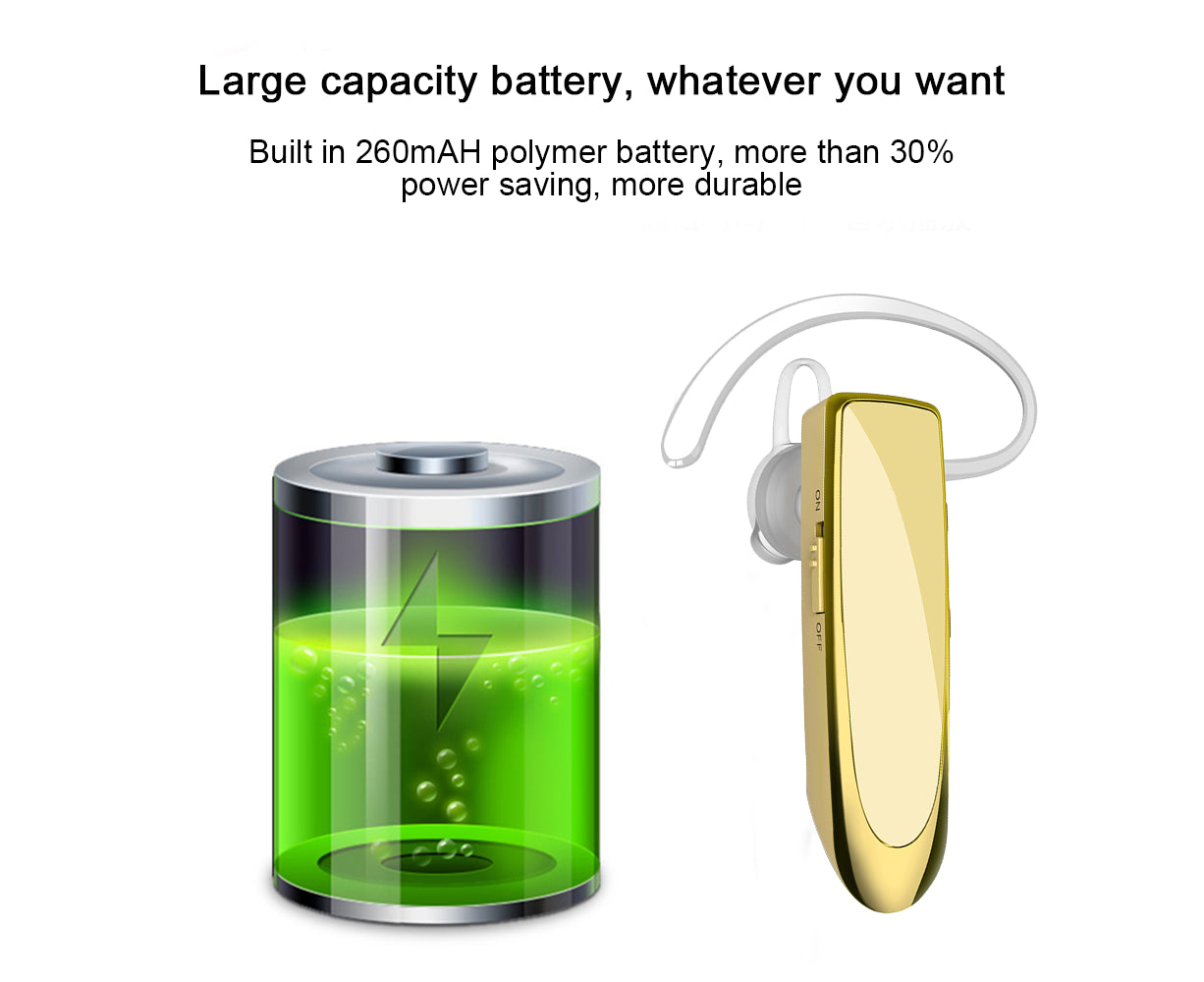 Bluetooth Earpiece V4.1 Wireless Handsfree Headset 30Days Standby Time V1263-JX-86