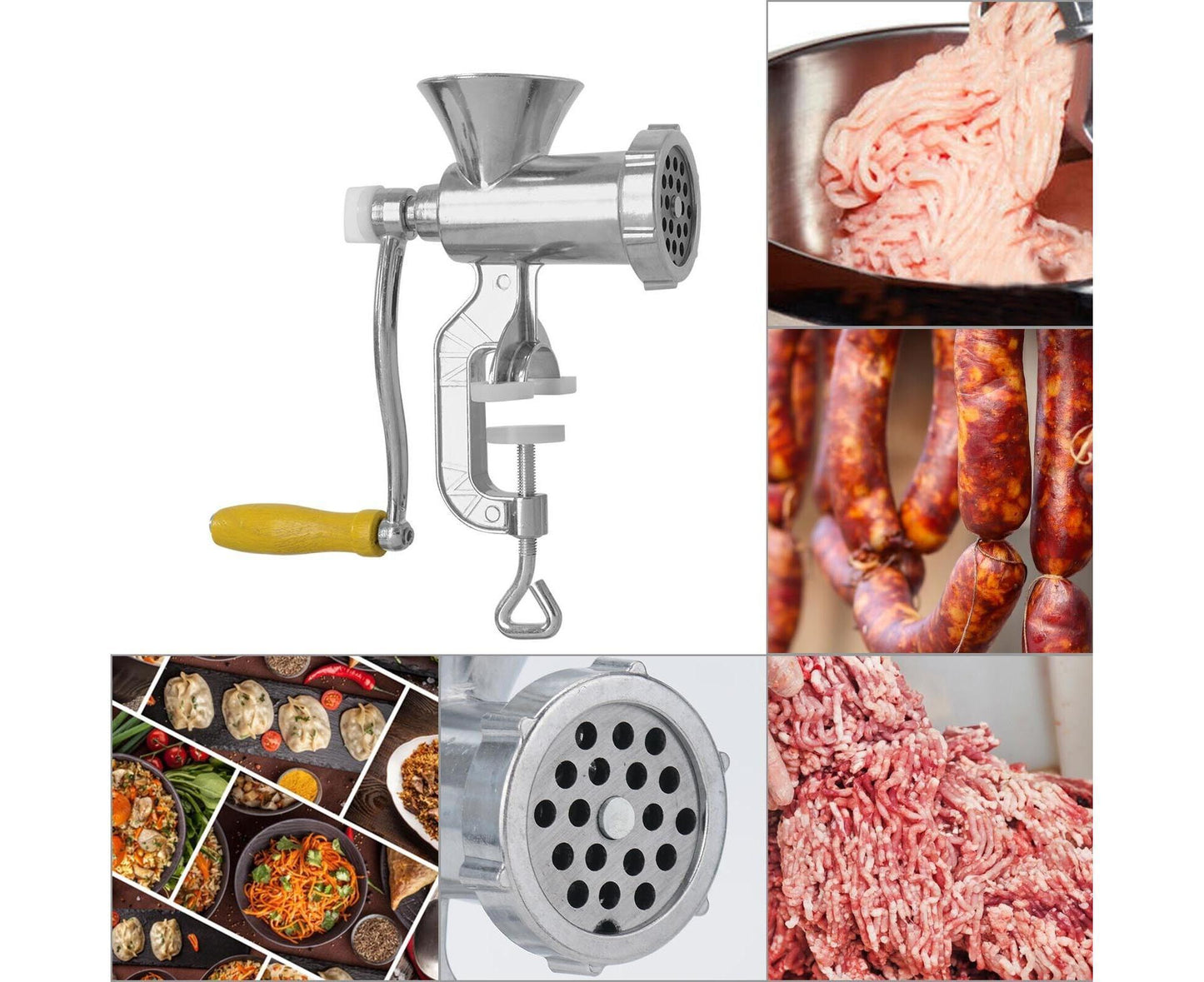 Hand Sausage Filler Maker Manual Kitchen Meat Grinder Mincer Stuffer Table V1263-JX-860