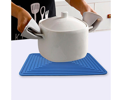 Table Mat Silicone Rectangular - Navy Blue V1263-JX-867