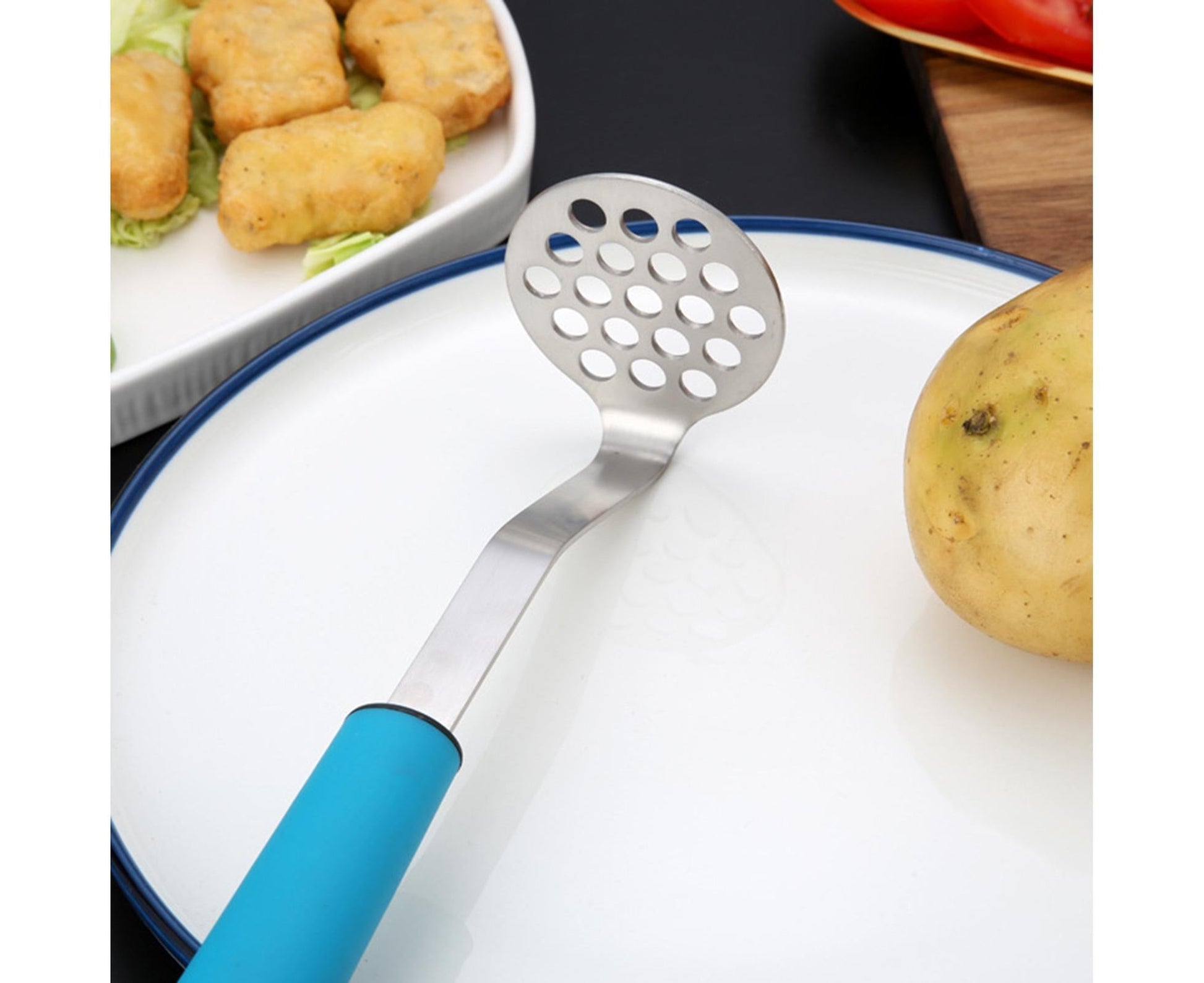 Vegetable Masher Stainless Steel - Blue V1263-JX-868
