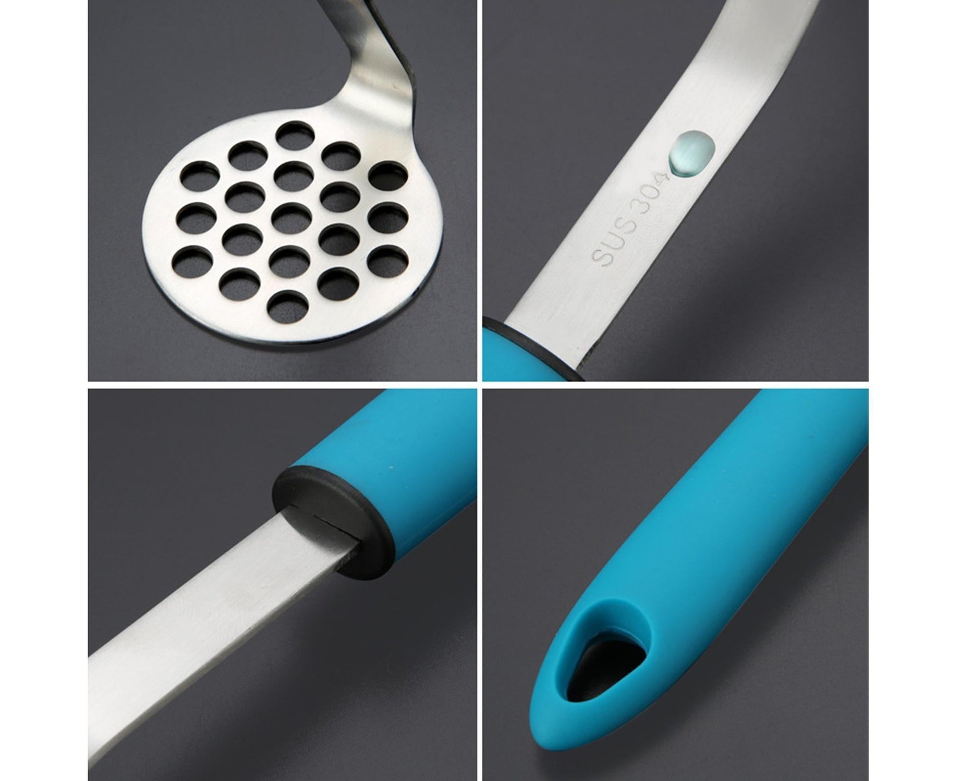 Vegetable Masher Stainless Steel - Blue V1263-JX-868