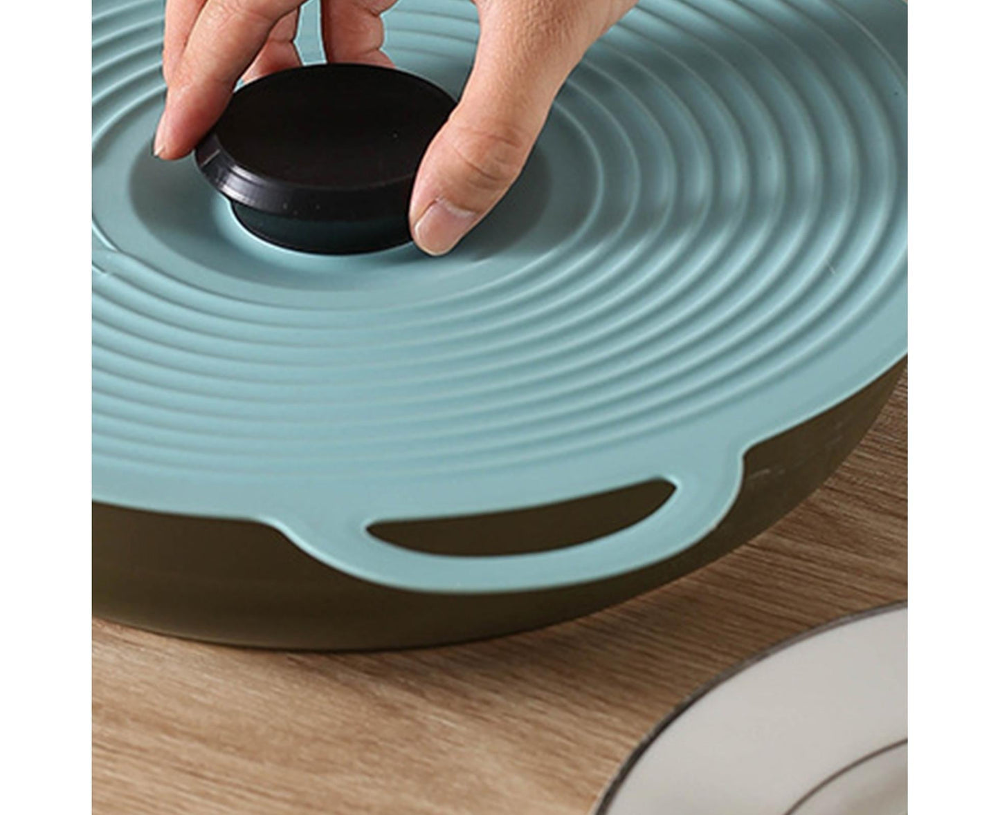 Pot Lid Reusable Heat-resistant Silicone Leak Proof Fresh-keeping Cover for Kitchen-Light Blue XL V1263-JX-871