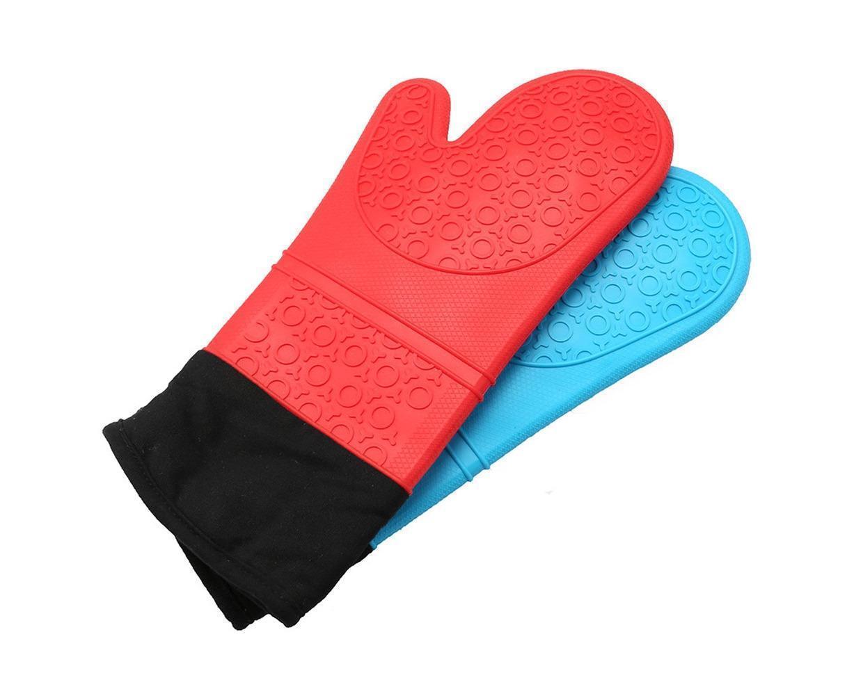 Kitchen Anti-sbabies Heat Resistant Silicone Glove Oven Pot Baking Cooking Mitt-Orange V1263-JX-873