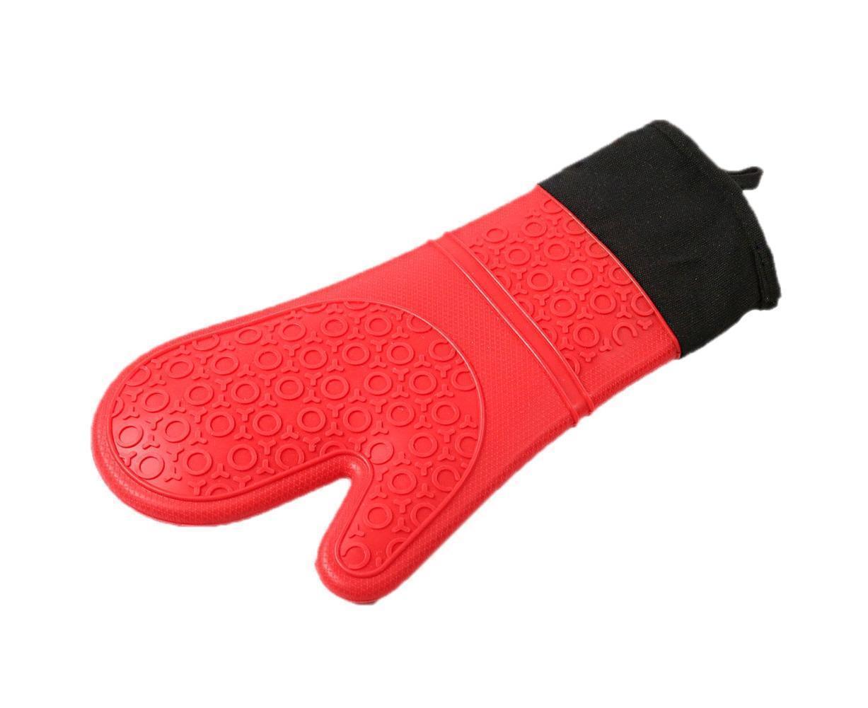 Kitchen Anti-sbabies Heat Resistant Silicone Glove Oven Pot Baking Cooking Mitt-Orange V1263-JX-873