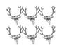 6Pcs Napkin Holder Deer Design Metal Table Decoration - Silver V1263-JX-877