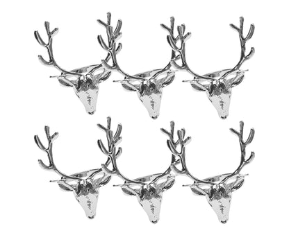 6Pcs Napkin Holder Deer Design Metal Table Decoration - Silver V1263-JX-877