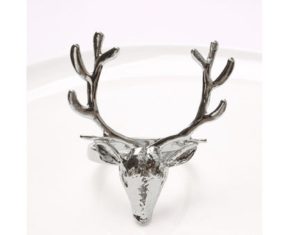 6Pcs Napkin Holder Deer Design Metal Table Decoration - Silver V1263-JX-877