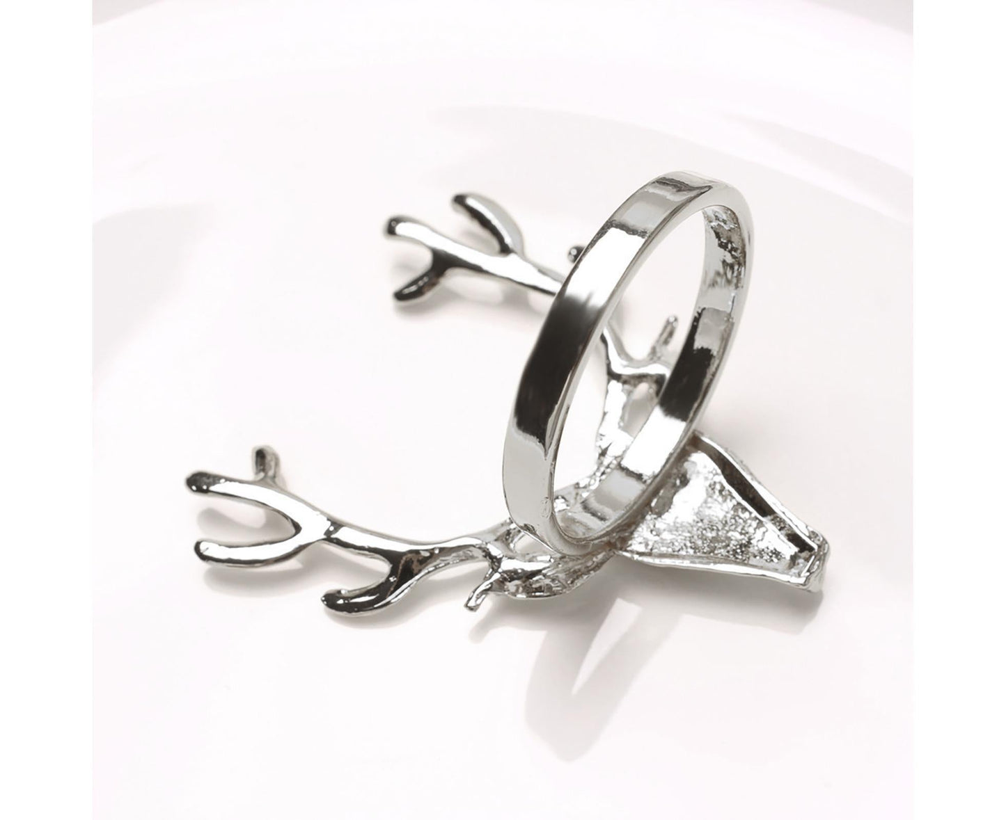 6Pcs Napkin Holder Deer Design Metal Table Decoration - Silver V1263-JX-877
