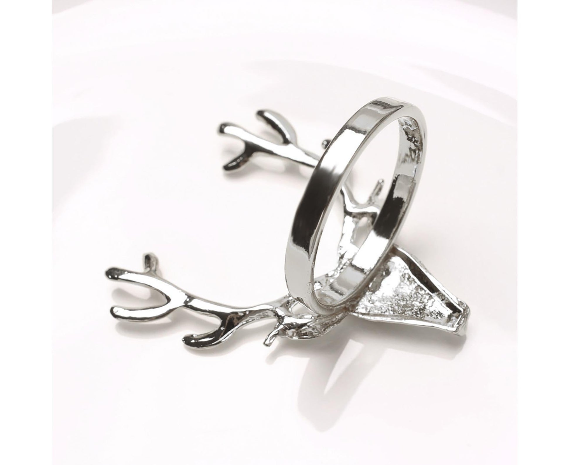 6Pcs Napkin Holder Deer Design Metal Table Decoration - Silver V1263-JX-877