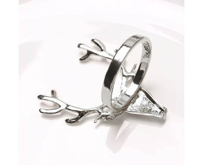 6Pcs Napkin Holder Deer Design Metal Table Decoration - Silver V1263-JX-877