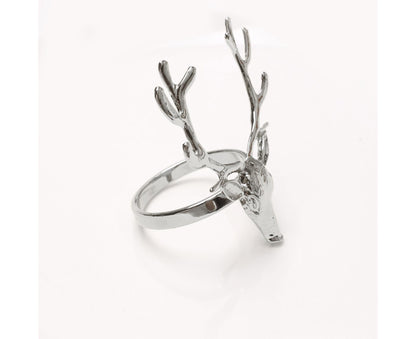 6Pcs Napkin Holder Deer Design Metal Table Decoration - Silver V1263-JX-877