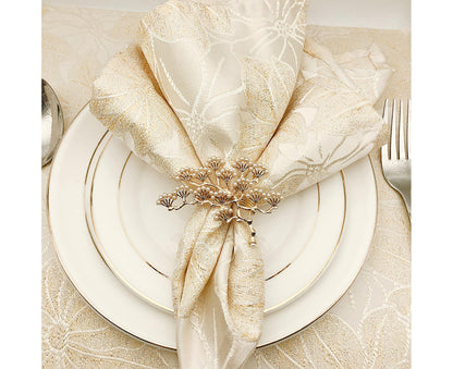 6Pcs Pine Tree Artificial Pearl Shape Napkin Ring Party Dinner Table Decoration-Silver V1263-JX-878