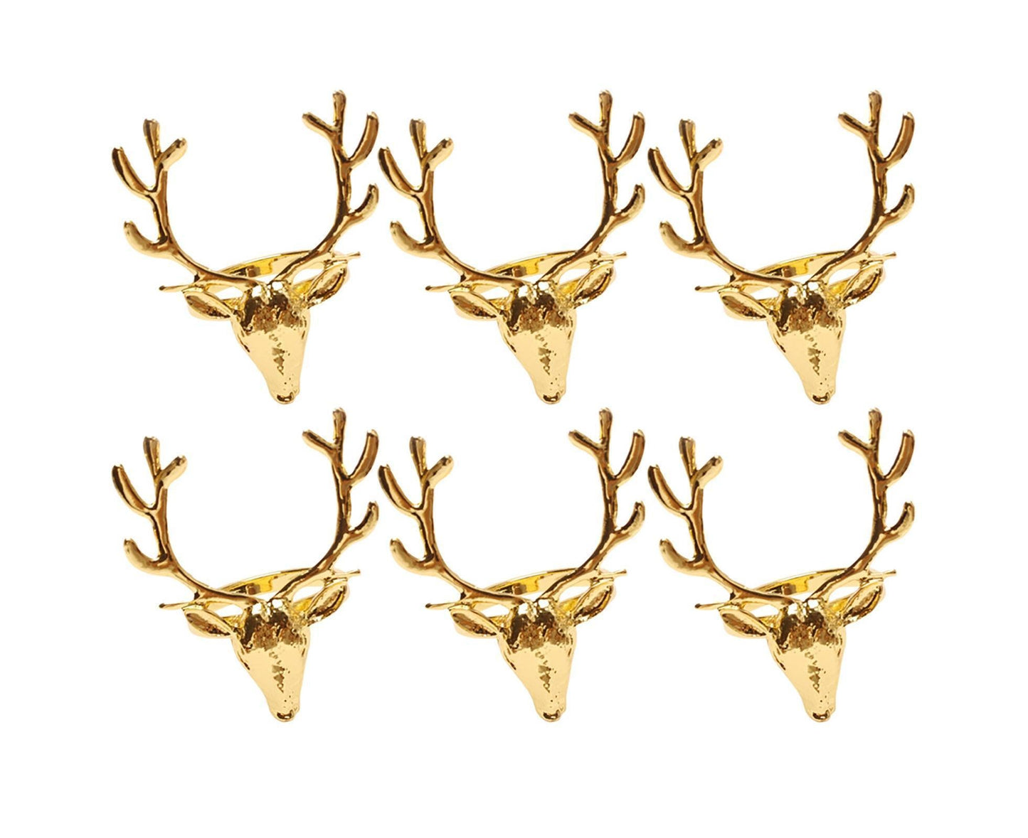 6Pcs Napkin Holder Deer Design Metal Table Decoration - Golden V1263-JX-880