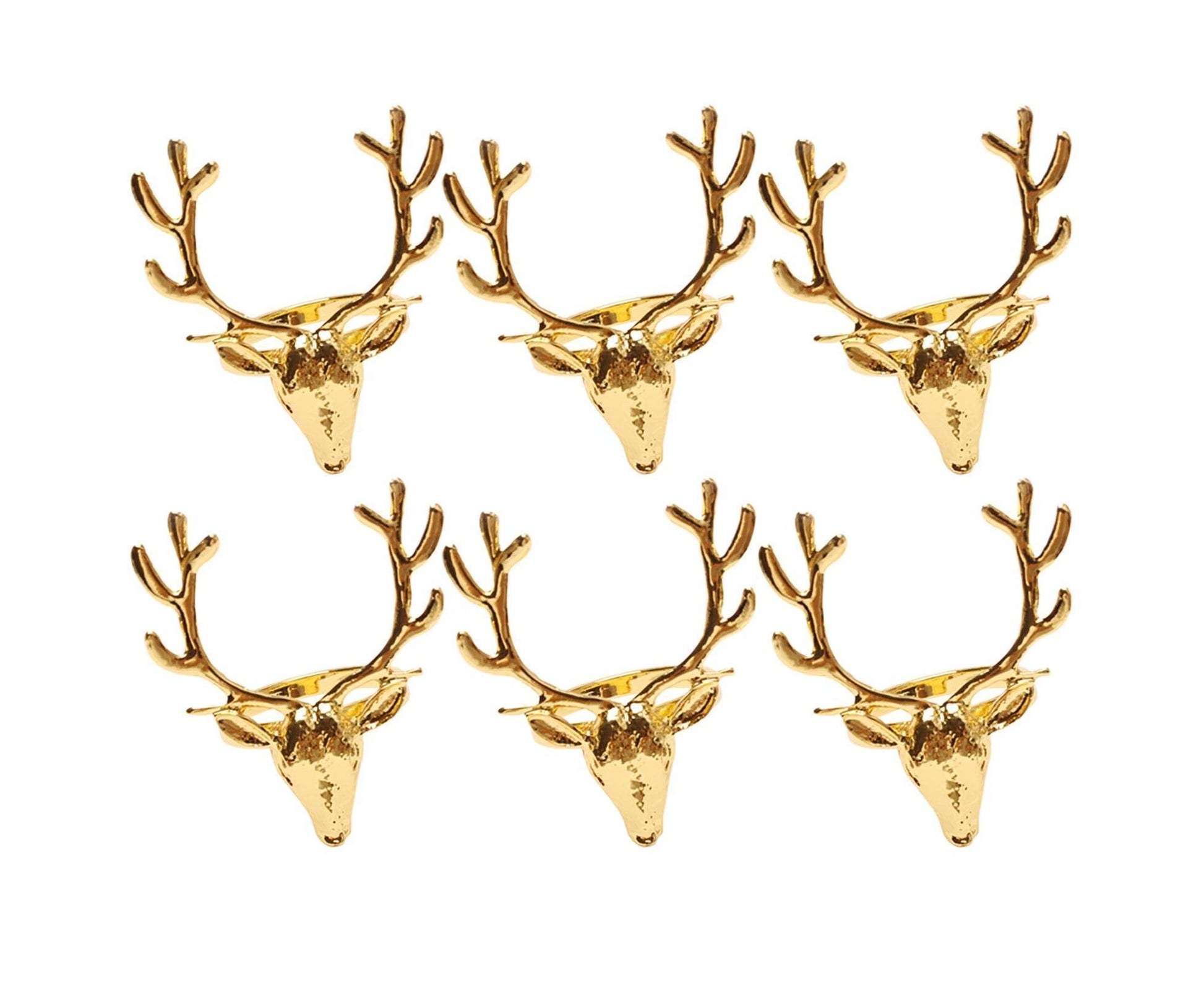 6Pcs Napkin Holder Deer Design Metal Table Decoration - Golden V1263-JX-880