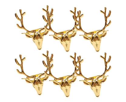 6Pcs Napkin Holder Deer Design Metal Table Decoration - Golden V1263-JX-880