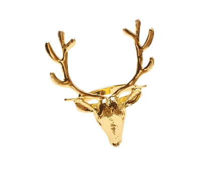 6Pcs Napkin Holder Deer Design Metal Table Decoration - Golden V1263-JX-880