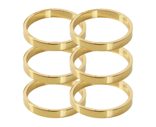 6Pcs Napkin Buckle Portable Easy to Clean Metal Buffet Table Setting Napkin Ring for Weddings-Golden V1263-JX-881