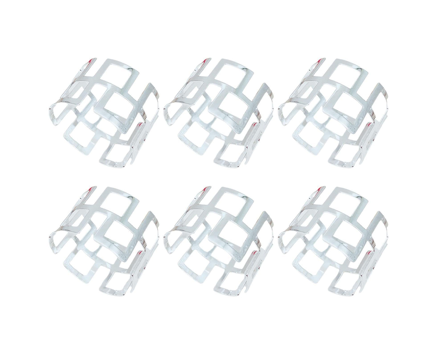 6Pcs Napkin Buckle Exquisite Elegant Fashion Table Decoration Napkin Rings for Kitchen-Silver V1263-JX-882