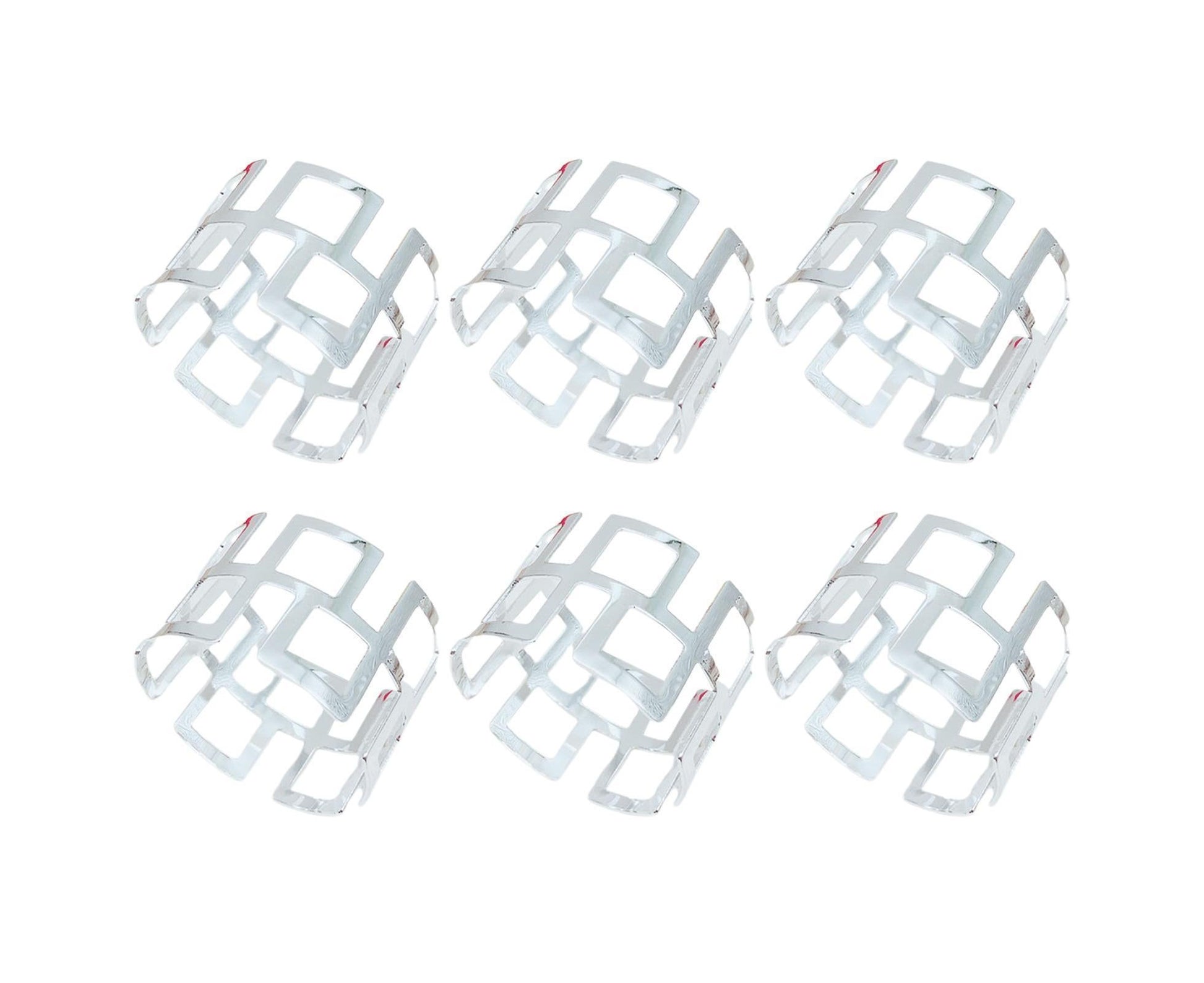 6Pcs Napkin Buckle Exquisite Elegant Fashion Table Decoration Napkin Rings for Kitchen-Silver V1263-JX-882
