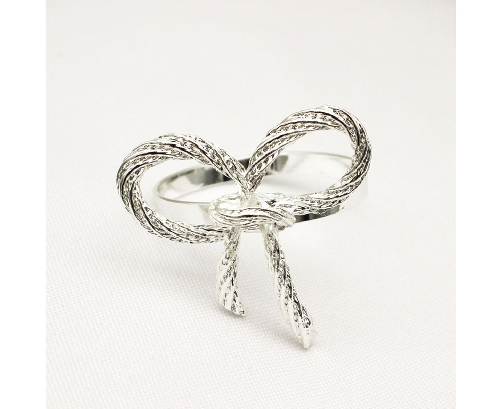 6Pcs Simple Bowknot Napkin Ring Buckle Holder Wedding Banquet Party Table Decor-Golden V1263-JX-883