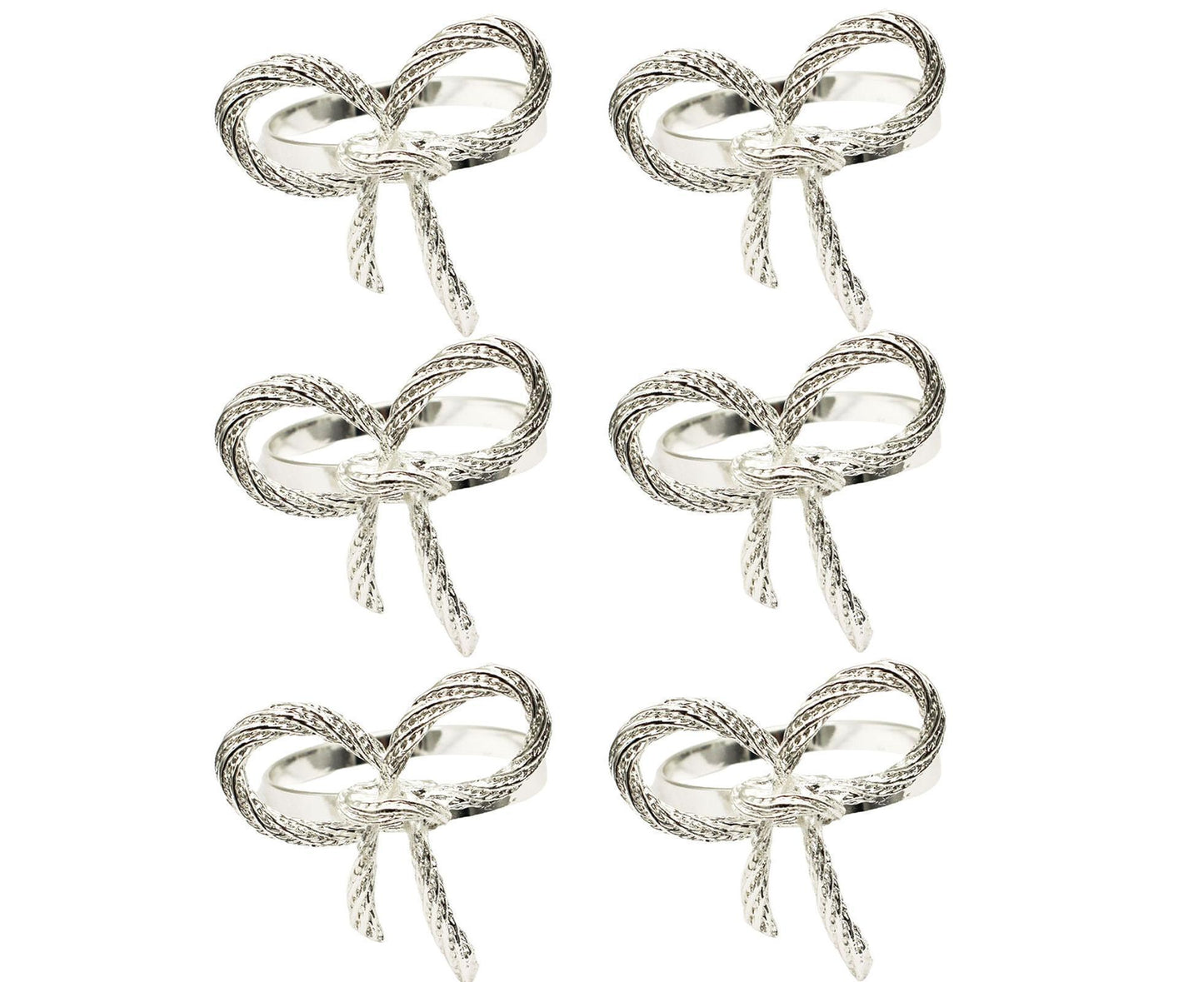 6Pcs Simple Bowknot Napkin Ring Buckle Holder Wedding Banquet Party Table Decor-Golden V1263-JX-883