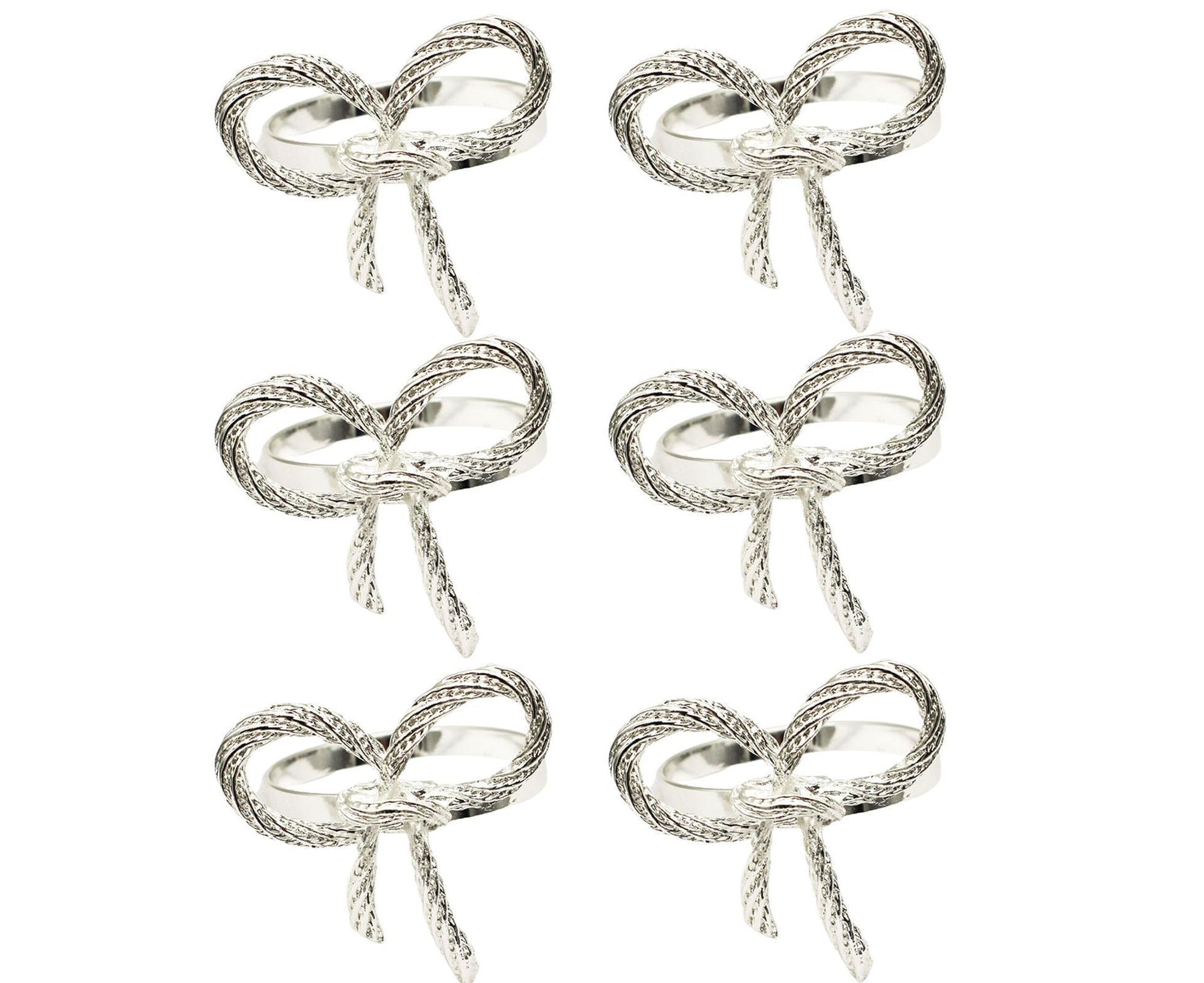 6Pcs Simple Bowknot Napkin Ring Buckle Holder Wedding Banquet Party Table Decor-Golden V1263-JX-883