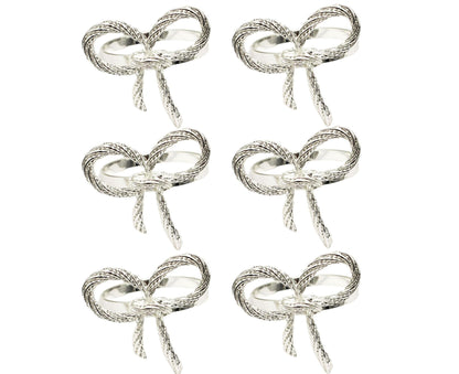 6Pcs Simple Bowknot Napkin Ring Buckle Holder Wedding Banquet Party Table Decor-Golden V1263-JX-883